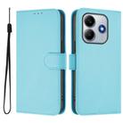 For Redmi Note 14 5G Global Skin Feel Solid Color Leather Phone Case with Lanyard(Sky Blue) - 2