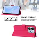 For Redmi Note 14 5G Global Skin Feel Solid Color Leather Phone Case with Lanyard(Rose Red) - 3