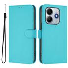 For Redmi Note 14 5G Global Skin Feel Solid Color Leather Phone Case with Lanyard(Lake Blue) - 2