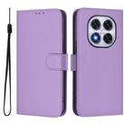For Redmi Note 14 Pro 5G Global Skin Feel Solid Color Leather Phone Case with Lanyard(Lavender Purple) - 2
