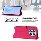 For Redmi Note 14 Pro 5G Global Skin Feel Solid Color Leather Phone Case with Lanyard(Rose Red) - 3