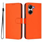 For Redmi Turbo 4 Skin Feel Solid Color Leather Phone Case with Lanyard(Orange) - 2