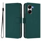 For Redmi Turbo 4 Skin Feel Solid Color Leather Phone Case with Lanyard(Dark Green) - 2