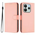 For Redmi Note 14 4G EU 164.84mm Skin Feel Solid Color Leather Phone Case with Lanyard(Pink) - 2