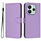 For Redmi Note 14 4G EU 164.84mm Skin Feel Solid Color Leather Phone Case with Lanyard(Lavender Purple) - 2