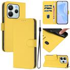 For Redmi Note 14 4G EU 164.84mm Skin Feel Solid Color Leather Phone Case with Lanyard(Lemon Yellow) - 1