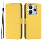 For Redmi Note 14 4G EU 164.84mm Skin Feel Solid Color Leather Phone Case with Lanyard(Lemon Yellow) - 2