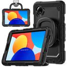 For Xiaomi Redmi Pad SE 8.7 2024 D Type Silicone Hybrid PC Tablet Case with Handle Holder(Black) - 1
