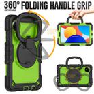 For Xiaomi Redmi Pad SE 8.7 2024 D Type Silicone Hybrid PC Tablet Case with Handle Holder(Yellow Green PC) - 2