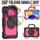 For Xiaomi Redmi Pad SE 8.7 2024 D Type Silicone Hybrid PC Tablet Case with Handle Holder(Rose Red PC) - 2