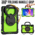 For Xiaomi Redmi Pad 2 D Type Silicone Hybrid PC Tablet Case with Handle Holder(Yellow Green PC) - 3