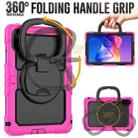For Xiaomi Redmi Pad 2 D Type Silicone Hybrid PC Tablet Case with Handle Holder(Rose Red) - 3