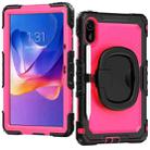 For Xiaomi Redmi Pad 2 D Type Silicone Hybrid PC Tablet Case with Handle Holder(Rose Red PC) - 2