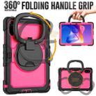 For Xiaomi Redmi Pad 2 D Type Silicone Hybrid PC Tablet Case with Handle Holder(Rose Red PC) - 3