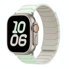 For Apple Watch 46mm / 49mm / 45mm / 44mm Magnetic Silicone Watch Band(Light Mint+Starlight) - 1