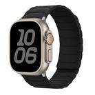 For Apple Watch 46mm / 49mm / 45mm / 44mm Magnetic Silicone Watch Band(Black) - 1