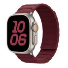For Apple Watch 46mm / 49mm / 45mm / 44mm Magnetic Silicone Watch Band(Wine Red) - 1