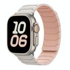 For Apple Watch 46mm / 49mm / 45mm / 44mm Magnetic Silicone Watch Band(Starlight+Pink Sand) - 1