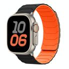 For Apple Watch 42mm / 41mm / 40mm / 38mm Magnetic Silicone Watch Band(Black+Orange) - 1