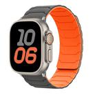 For Apple Watch 42mm / 41mm / 40mm / 38mm Magnetic Silicone Watch Band(Grey+Orange) - 1