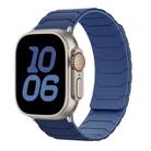 For Apple Watch 42mm / 41mm / 40mm / 38mm Magnetic Silicone Watch Band(Dark Light Navy Blue) - 1
