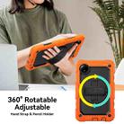 For Xiaomi Redmi Pad SE 8.7 2024 Turntable Holder Silicone Hybrid PC Tablet Case with Shoulder Strap(Orange+Black) - 2