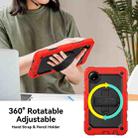 For Xiaomi Redmi Pad SE 8.7 2024 Turntable Holder Silicone Hybrid PC Tablet Case with Shoulder Strap(Red+Black) - 2