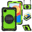 For Xiaomi Redmi Pad SE 8.7 2024 Turntable Holder Silicone Hybrid PC Tablet Case with Shoulder Strap(Black+Yellow Green) - 1