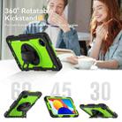 For Xiaomi Redmi Pad SE 8.7 2024 Turntable Holder Silicone Hybrid PC Tablet Case with Shoulder Strap(Black+Yellow Green) - 3