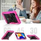 For Xiaomi Redmi Pad SE 8.7 2024 Turntable Holder Silicone Hybrid PC Tablet Case with Shoulder Strap(Rose Red+Black) - 3