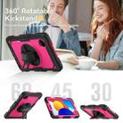 For Xiaomi Redmi Pad SE 8.7 2024 Turntable Holder Silicone Hybrid PC Tablet Case with Shoulder Strap(Black+Rose Red) - 3