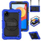 For Xiaomi Redmi Pad SE 8.7 2024 Turntable Holder Silicone Hybrid PC Tablet Case with Shoulder Strap(Dark Blue+Black) - 1