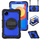 For Xiaomi Redmi Pad SE 8.7 2024 Turntable Holder Silicone Hybrid PC Tablet Case with Shoulder Strap(Black+Dark Blue) - 1