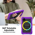 For Xiaomi Redmi Pad SE 8.7 2024 Turntable Holder Silicone Hybrid PC Tablet Case with Shoulder Strap(Purple+Black) - 2