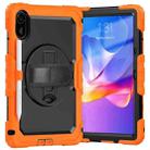 For Xiaomi Redmi Pad 2 Turntable Holder Silicone Hybrid PC Tablet Case with Shoulder Strap(Orange+Black) - 2
