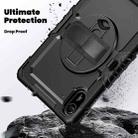 For Xiaomi Redmi Pad 2 Turntable Holder Silicone Hybrid PC Tablet Case with Shoulder Strap(Black) - 3