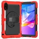 For Xiaomi Redmi Pad 2 Turntable Holder Silicone Hybrid PC Tablet Case with Shoulder Strap(Red+Black) - 2