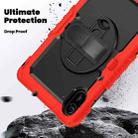 For Xiaomi Redmi Pad 2 Turntable Holder Silicone Hybrid PC Tablet Case with Shoulder Strap(Red+Black) - 3