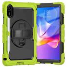 For Xiaomi Redmi Pad 2 Turntable Holder Silicone Hybrid PC Tablet Case with Shoulder Strap(Yellow Green+Black) - 2