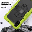 For Xiaomi Redmi Pad 2 Turntable Holder Silicone Hybrid PC Tablet Case with Shoulder Strap(Yellow Green+Black) - 3