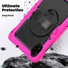 For Xiaomi Redmi Pad 2 Turntable Holder Silicone Hybrid PC Tablet Case with Shoulder Strap(Rose Red+Black) - 3