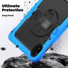 For Xiaomi Redmi Pad 2 Turntable Holder Silicone Hybrid PC Tablet Case with Shoulder Strap(Light Blue+Black) - 3
