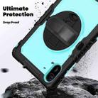 For Xiaomi Redmi Pad 2 Turntable Holder Silicone Hybrid PC Tablet Case with Shoulder Strap(Black+Light Blue) - 3