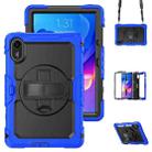 For Xiaomi Redmi Pad 2 Turntable Holder Silicone Hybrid PC Tablet Case with Shoulder Strap(Dark Blue+Black) - 1
