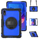 For Xiaomi Redmi Pad 2 Turntable Holder Silicone Hybrid PC Tablet Case with Shoulder Strap(Black+Dark Blue) - 1