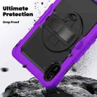 For Xiaomi Redmi Pad 2 Turntable Holder Silicone Hybrid PC Tablet Case with Shoulder Strap(Purple+Black) - 3