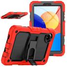 For Xiaomi Redmi Pad SE 8.7 2024 Silicone Hydric PC Tablet Case with Shoulder Strap & Holder(Red) - 1