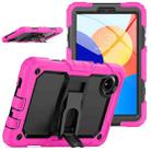 For Xiaomi Redmi Pad SE 8.7 2024 Silicone Hydric PC Tablet Case with Shoulder Strap & Holder(Rose Red) - 1