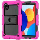 For Xiaomi Redmi Pad SE 8.7 2024 Silicone Hydric PC Tablet Case with Shoulder Strap & Holder(Rose Red) - 2