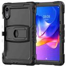For Xiaomi Redmi Pad 2 11 2025 Silicone Hydric PC Tablet Case with Shoulder Strap & Holder(Black) - 2